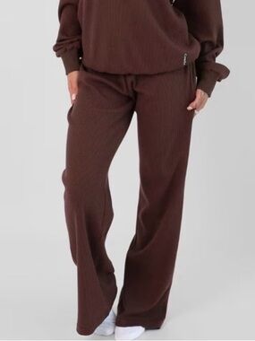 Comfrt Waffle Knit Lounge Pant Small Brown